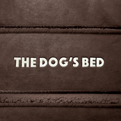The Dog’s Bed Orthopedic Headrest Dog Bed XL Brown Plush 46x28, Memory Foam, Pain Relief for