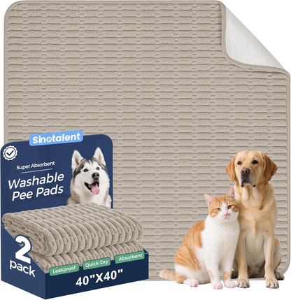 Washable Pee Pads for Dogs, 2 Pack Reusable Puppy Pads Dog Pads, Non-Slip Dog Pee Pads, Leakproof