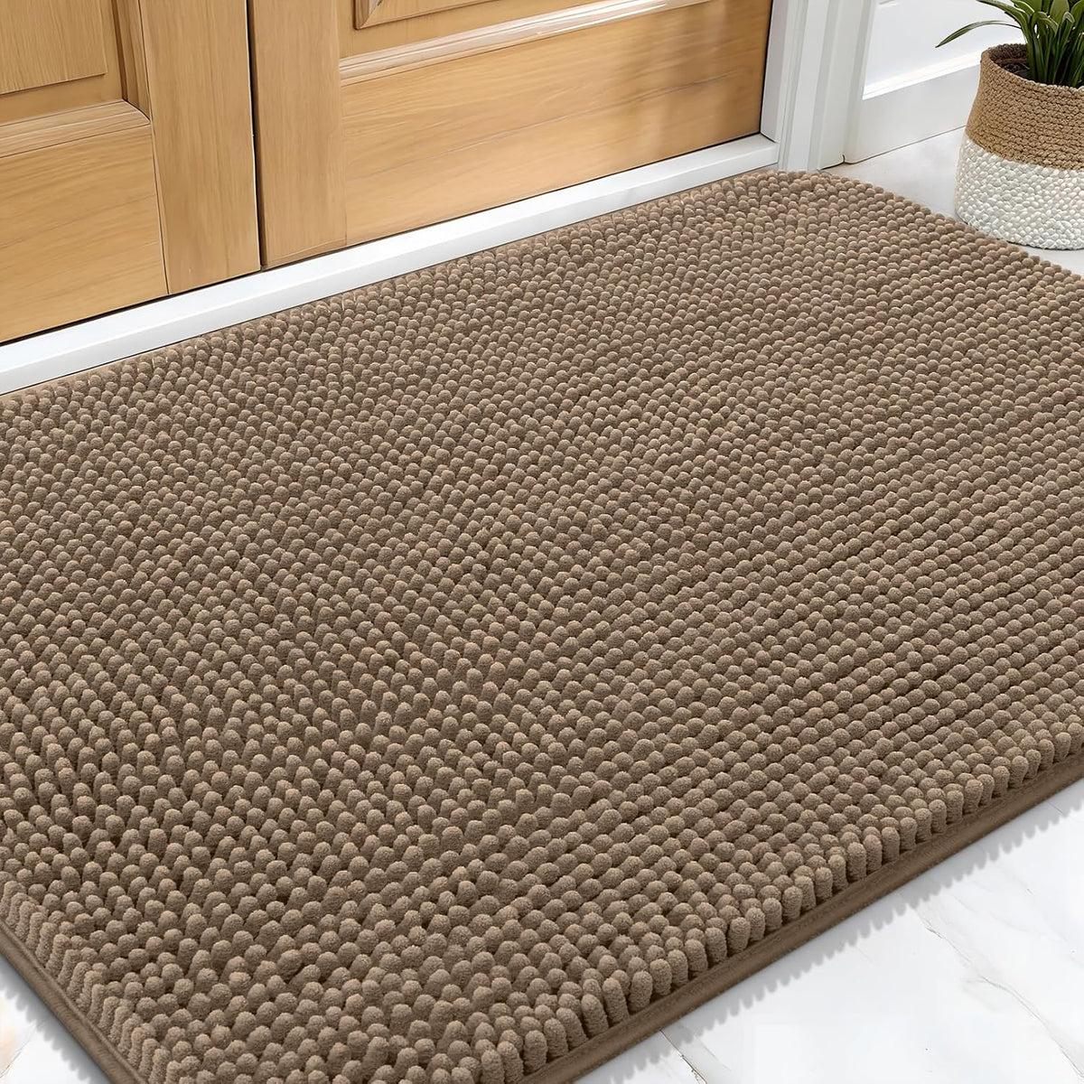 OLANLY Dog Door Mat for Muddy Paws 30x20, Absorbs Moisture and Dirt, Absorbent Non-Slip Washable