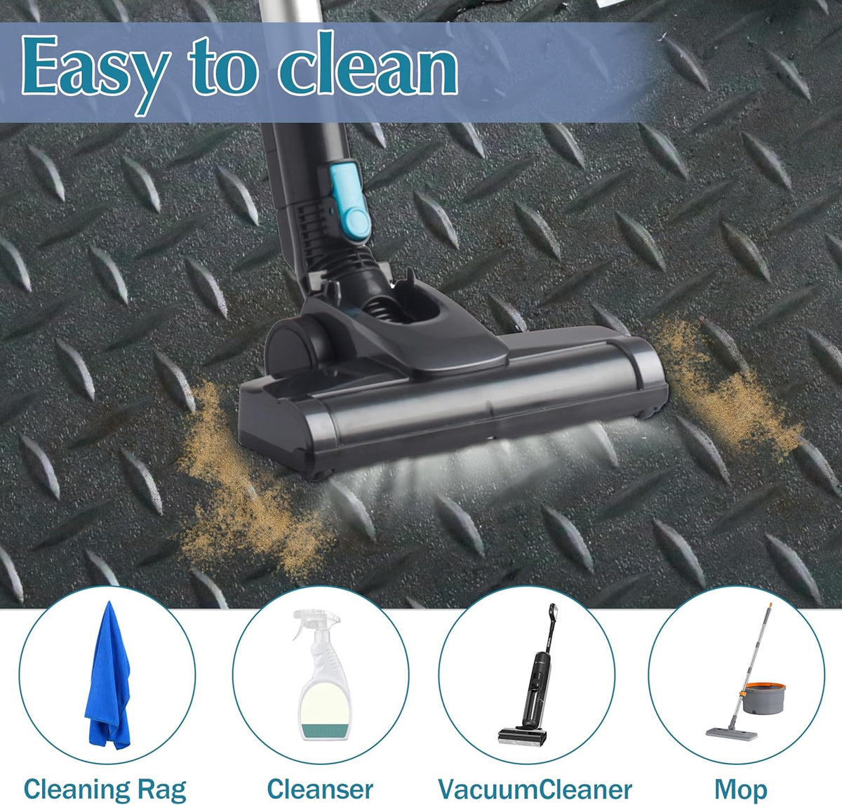 7.5 x 17 FT Garage Floor Mat,2.5 mm Thickness Diamond PVC Garage Flooring Roll, Anti-Slip Shop