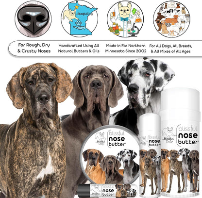 The Blissful Dog Great Dane Nose Butter for Dry, Cracked Skin, Lick-Safe Dog Nose Balm with