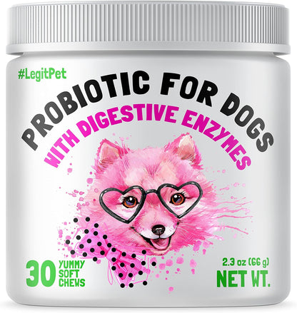 Probiotics for Dogs Natural Digestive Enzymes Prebiotics for Allergy Itch Relief Gut Flora