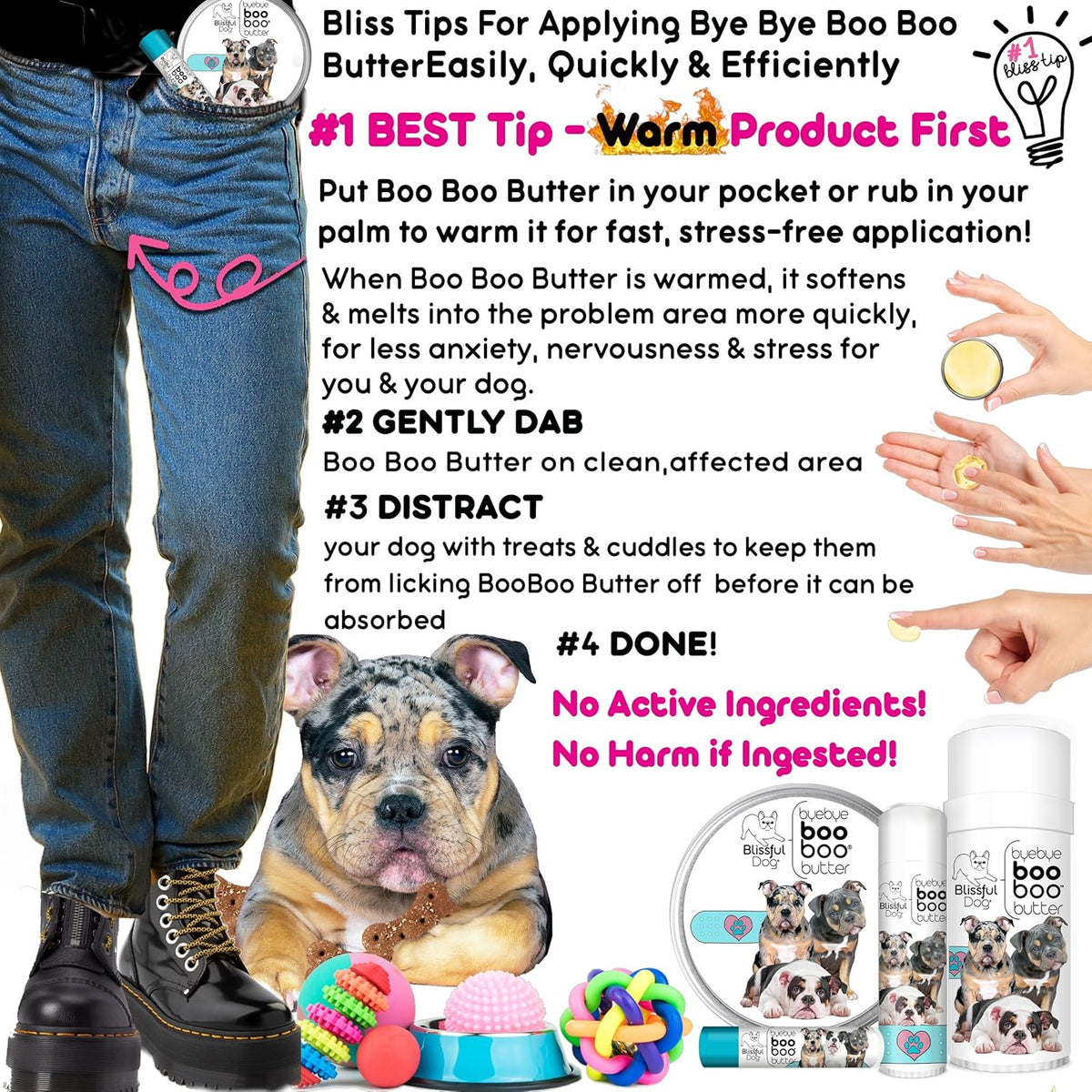 The Blissful Dog 2 oz TIN Olde ENGLISHE Bulldogge Booboo Butter