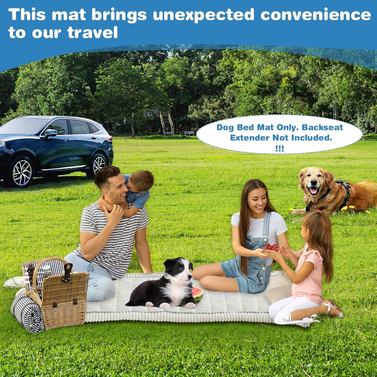 VClife Dog Bed Mat for Car, Anti Slip Pet Bed Travel Pad Comfortable Furry Dog Car Seat Cover for