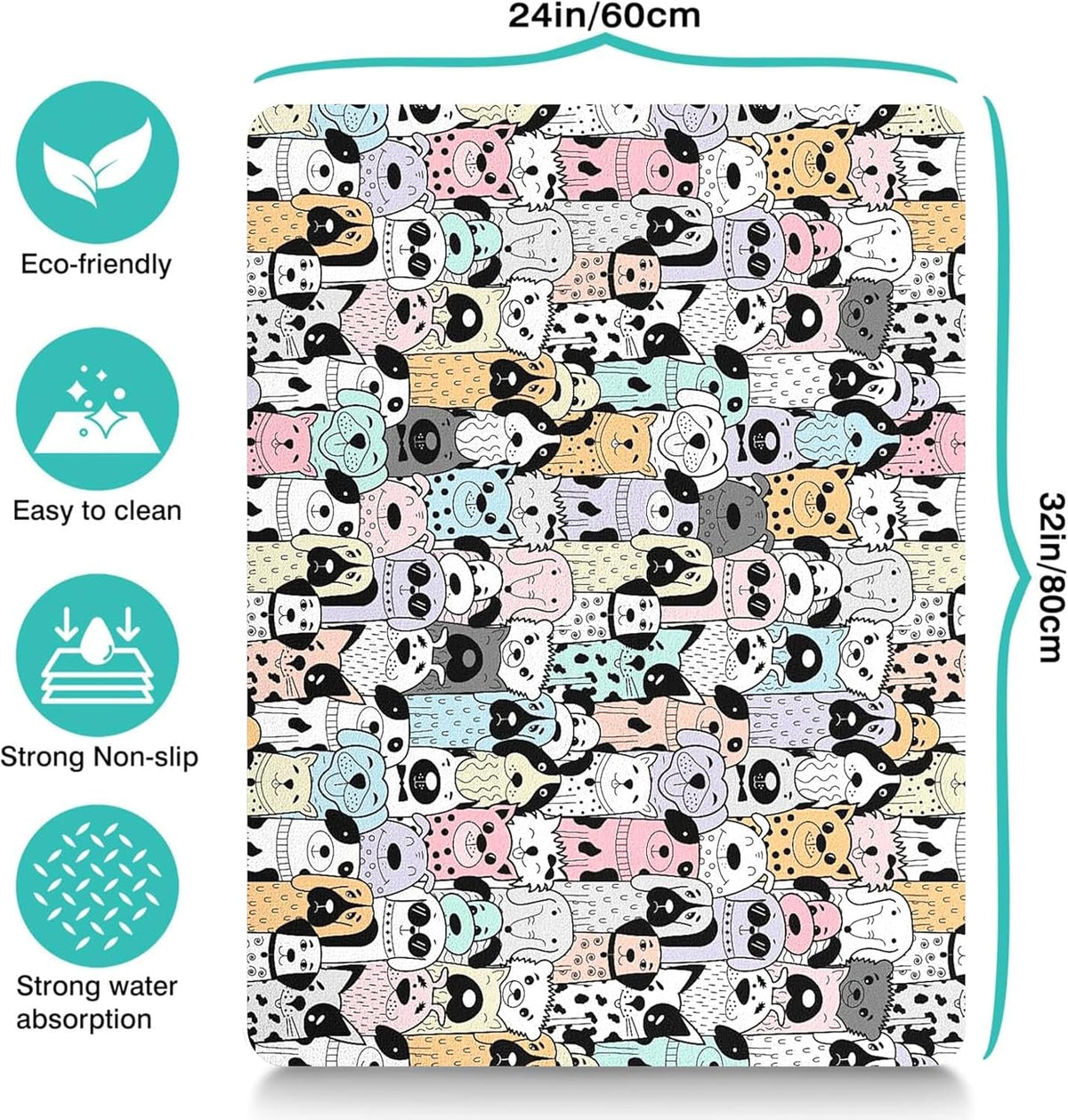 Pet Feeding Mat for Floors Waterproof Dog Mat for Food and Water Absorbent Quick Dry Non Slip mat