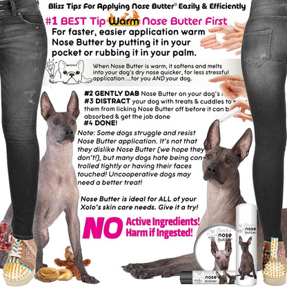 The Blissful Dog Xoloitzcuintli Nose Butter for Dry, Cracked Skin, Lick-Safe Dog Nose Balm with