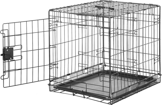 Amazon Basics Durable, Foldable Metal Wire Small Dog Crate with Tray, Single Door, 24 x 18 x 20 in