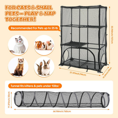 Catio Outdoor Cat Enclosure for Cats & Small Animals, Pet Playpen Cat Climber with Removable Pet