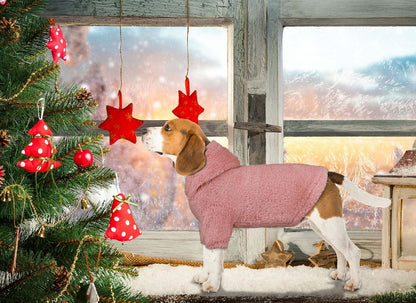 Fuzzy Dog Sweaters for Medium Dogs Dog Hoodie Sweater Clothes Warm Soft Cozy Pet Coats Hooded