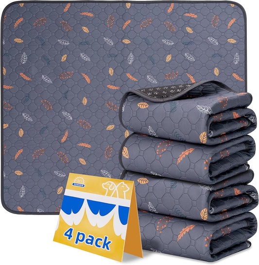 Sunheir Washable Pee Pads for Dogs 4-Pack Reusable Puppy Pads Pet Training Pads, Waterproof Dog Pee