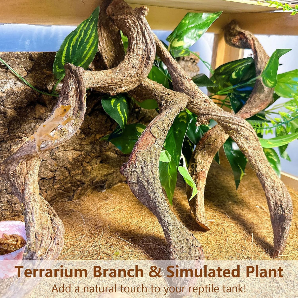 BNOSDM 4Pcs Reptile Climbing Branches Decor,Snake Climbing Branch,Gecko Climb Wood,Lizard Forest