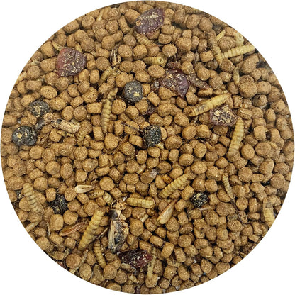 Berries & Bugs 3 lb. - All Natural High Protein High Fiber Insectivore Diet with Fruit, Gut-Loaded