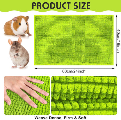 Amylove 4 Pcs Guinea Pig Cage Liner Guinea Pig Bedding Washable Fleece Pee Pads Reusable Small