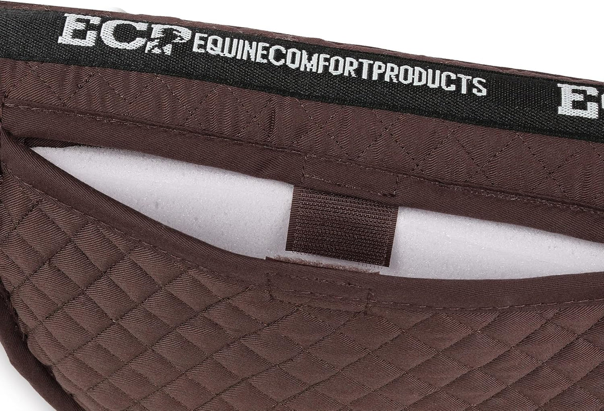 ECP Equine Comfort Products Adjustable Shock Absorbing Memory Foam Half Saddle Pad, Injury