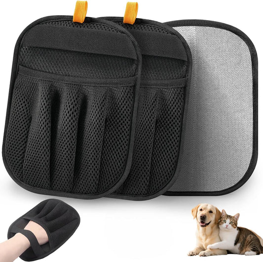 2Pcs Pet Hair Removal Glove for Cats & Dogs, 2025 Newly Upgraded Five-Finger Electrostatic Pet Hair