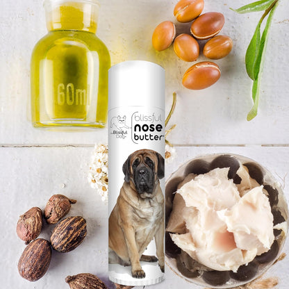 The Blissful Dog Mastiff Nose Butter for Dry, Cracked Skin, Lick-Safe Dog Nose Balm with