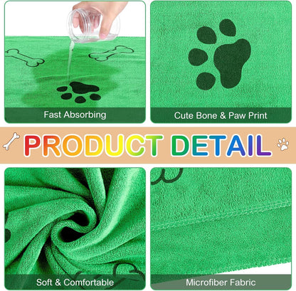Chumia 8 Pcs Dog Towels for Drying Dogs Cats Pet Towels Bulk Puppy Microfiber Quick Drying Paw Bath