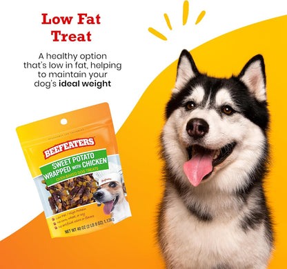 Beefeaters Sweet Potato Wrap with Chicken – Dog Treat. No Corn, Wheat, Soy or Gluten, Low Fat