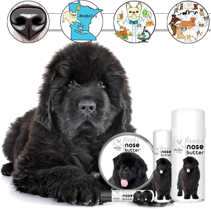 The Blissful Dog Newfoundland Nose Butter for Dry, Cracked Skin, Lick-Safe Dog Nose Balm with