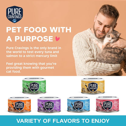 Wet Cat Food Canned Sardines Cutlets in Gravy, Every Catch is Mercury-Tested, Moist Can Fish for