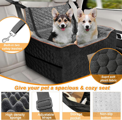 Dog Car Seat for Medium/Large Dog Booster Seat for Dogs Under 60 lbs or 2 Small Dogs