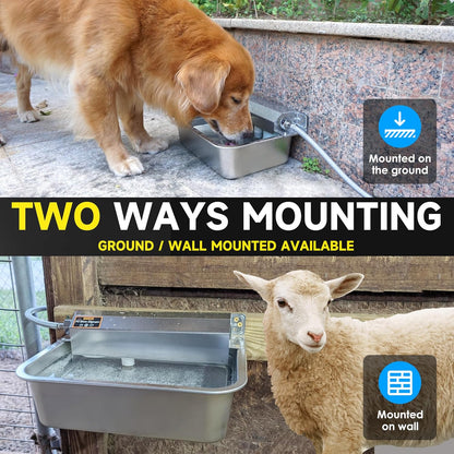 Automatic Dog Water Dispenser, 2 Gallons 304 Stainless Steel Large Dog Water Bowl Dispenser for