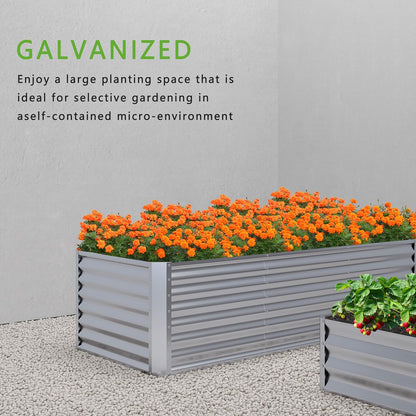4x2x2FT Galvanized Raised Garden Bed,Planter Raised Beds-Metal Garden Box,Large Plant for Outdoor