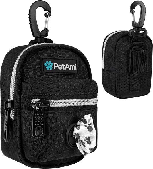 PetAmi Dog Poop Bag Holder for Leash, Dog Pet Waste Bag Dispenser For Poop With Clip For Doggie