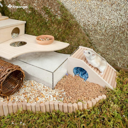 Niteangel Hamster House w/Climbing Ladder for Hamsters Gerbils Mice or Similar-Sized Pets