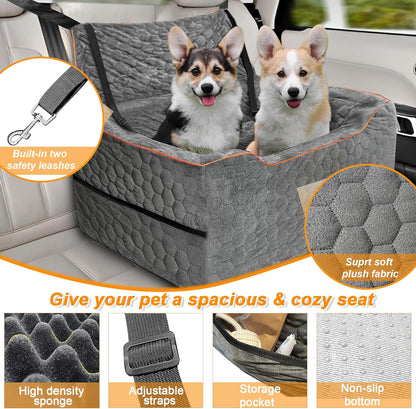 Dog Car Seat for Medium/Large Dog Booster Seat Under 60 lbs or 2 Small Dogs, Multi-Functional Pet