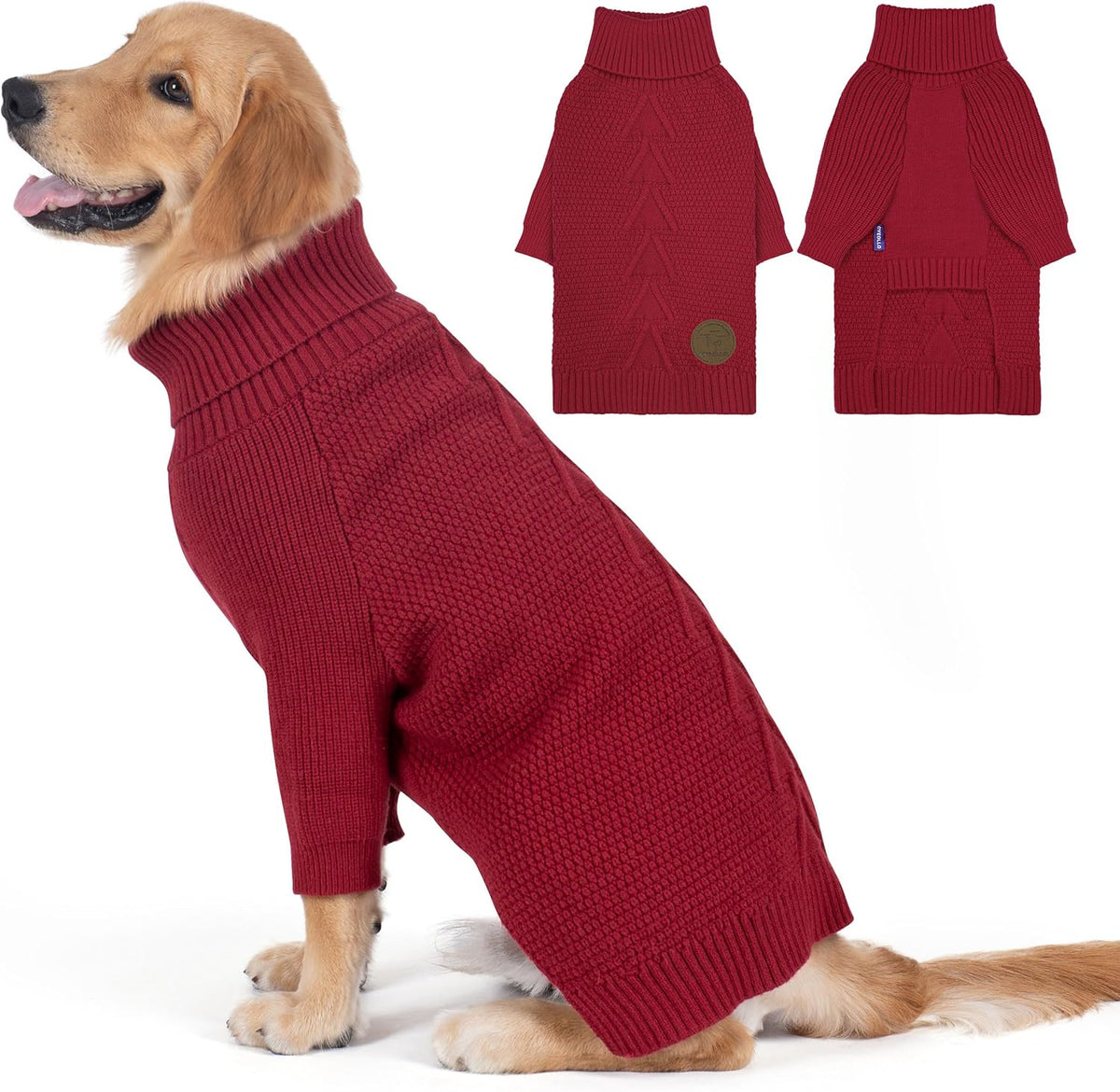 cyeollo 4XL Dog Sweater,Knitwear Turtleneck Pullover Sweaters Fall Winter Dog Clothes Sweaters for