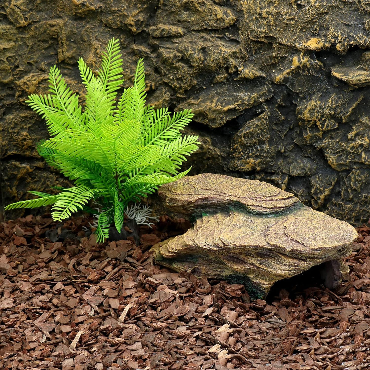 Turtle Basking Platform Shale Scape Step Ledge, Reptile Cave Hideout Turtle Tank Accessories