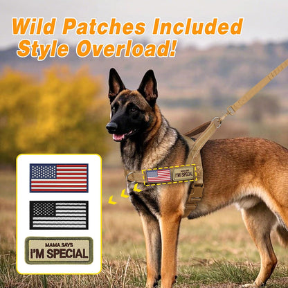 Forestpaw No Pull Dog Harness - Soft Flannel Padded Tactical Dog Vest Harness with Quick Release