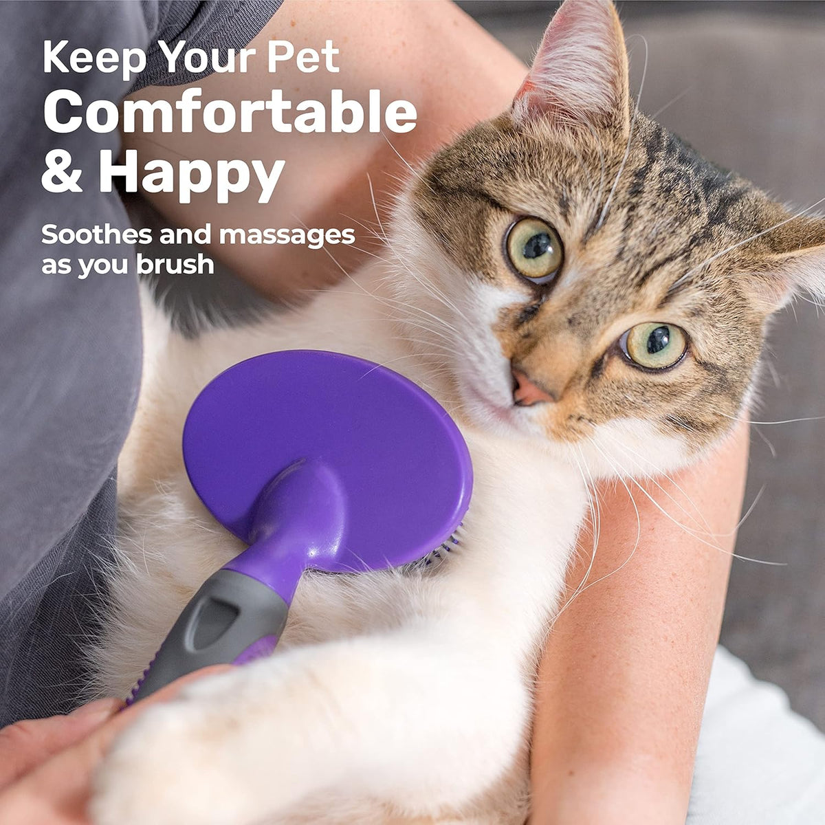 Hertzko Dog Brush - Soft Pin Bristle Pet Brush for Dogs and Cats - Remove Fur, Loose Hair - Comb
