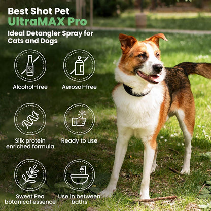 Best Shot UltraMAX Pro Finishing Spray, Ideal Detangler Spray for Pets, Hydrating and Soothing Pet