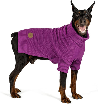 cyeollo Dog Sweater Pullover Turtleneck for Large Dogs, Classic Knitwear Fall Winter Cold Weather