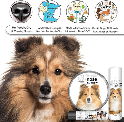 The Blissful Dog Shetland Sheepdog Nose Butter for Dry, Cracked Skin, Lick-Safe Dog Nose Balm with