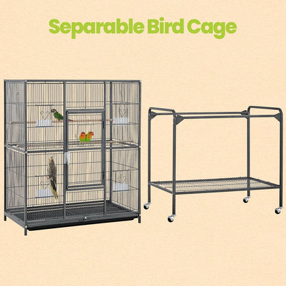 Yaheetech 63'' Detachable Parrot Cage for Cockatiel Sun Parakeet Green Cheek Conure Lovebird Budgie