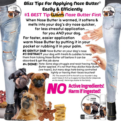 The Blissful Dog Brussels Griffon Nose Butter for Dry, Cracked Skin, Lick-Safe Dog Nose Balm with