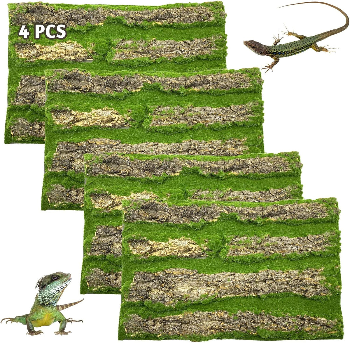 PINVNBY Reptile Terrarium Cork Background, Bearded Dragon Tank Bark Backdrop Wall Decor with