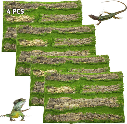 PINVNBY Reptile Terrarium Cork Background, Bearded Dragon Tank Bark Backdrop Wall Decor with