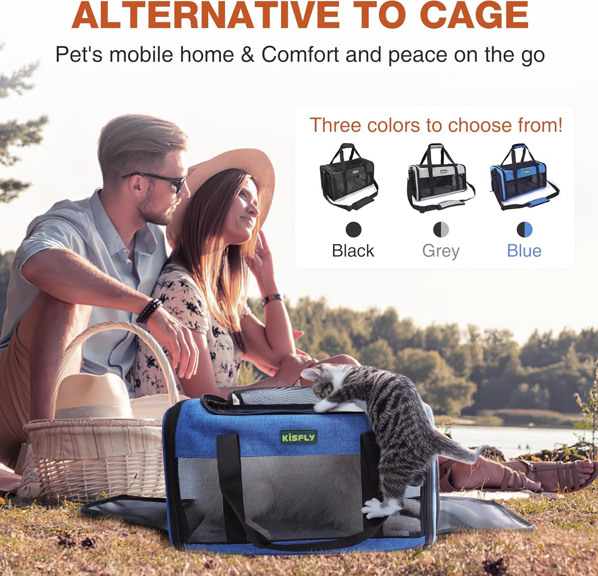 TSA-Approved Under-Seat Airline Pet Carrier – Soft-Sided, Foldable Travel Bag for Cats, Puppies