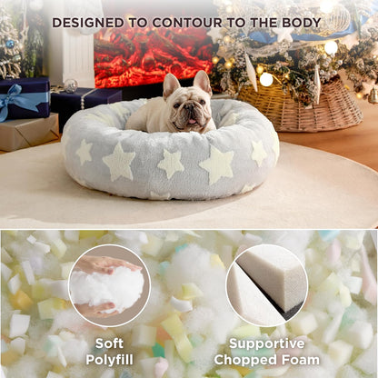 LE SURE Donut Medium Dog Bed - Round Cat Beds for Indoor Cats Calming Pet Beds, Cute Modern Beds