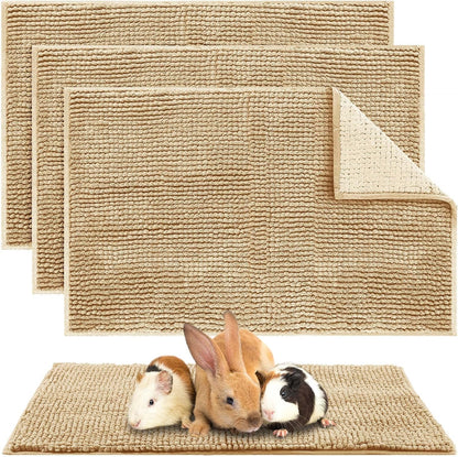 Amylove 4 Pcs Guinea Pig Cage Liner Guinea Pig Bedding Washable Fleece Pee Pads Reusable Small