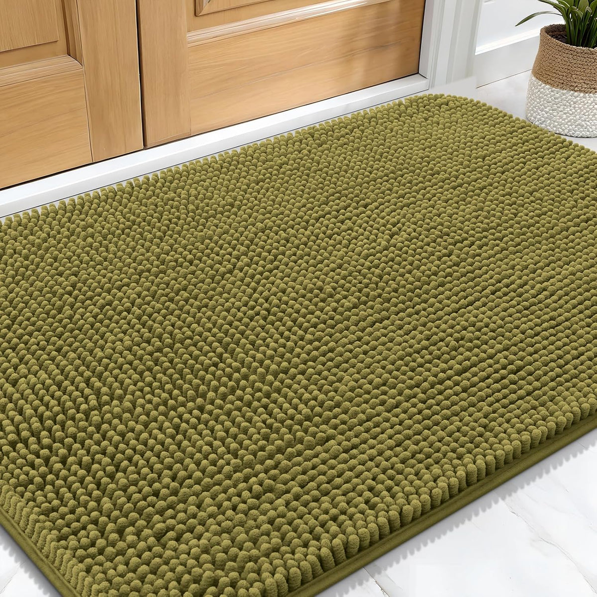 OLANLY Dog Door Mat for Muddy Paws 30x20, Absorbs Moisture and Dirt, Absorbent Non-Slip Washable