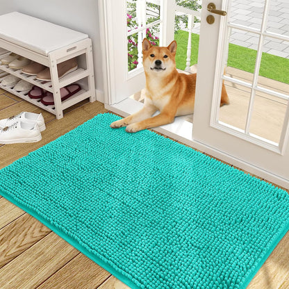 OLANLY Dog Door Mat for Muddy Paws 48x30, Absorbs Moisture and Dirt, Absorbent Non-Slip Washable