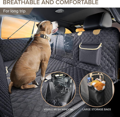 XL Truck Back Seat Extender for Dogs, Hard Bottom Dog Car Seat Cover for Back Seat, Heavy Duty Dog