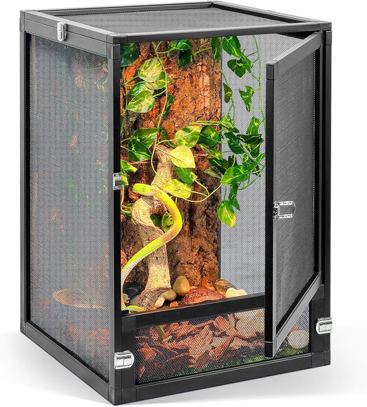 13 Gallon 360° Panoramic Foldable Reptile Terrarium Kit: Crested Gecko Tank and Reptile Cage for