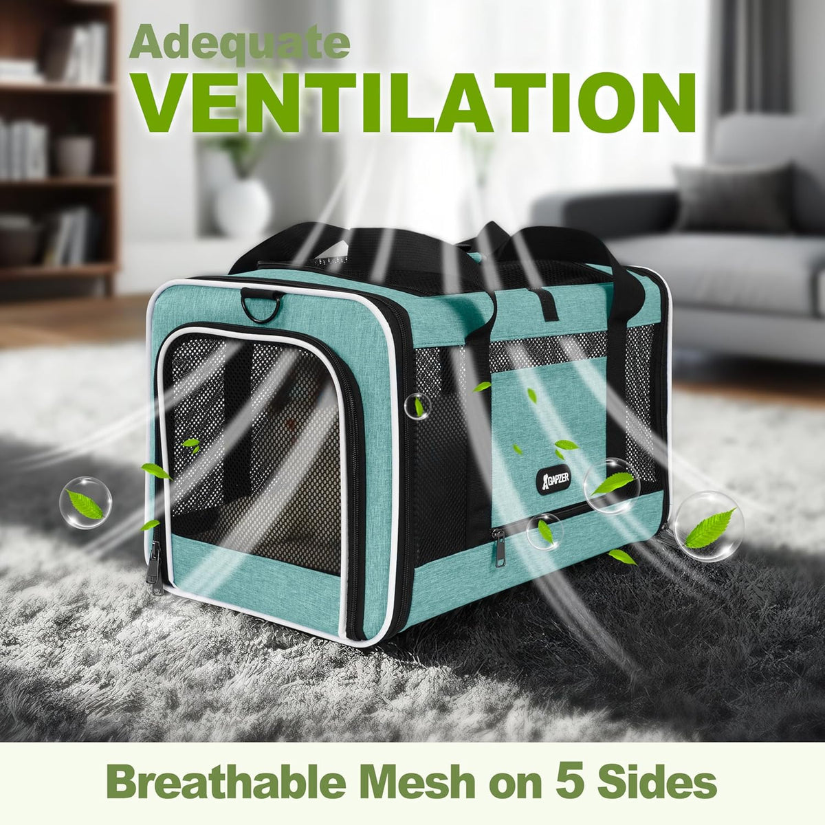 Cat Carrier 18"x11"x11" TSA Approved Ventilated Top Open Softsided Pet Air Travel Bag, Small Animal