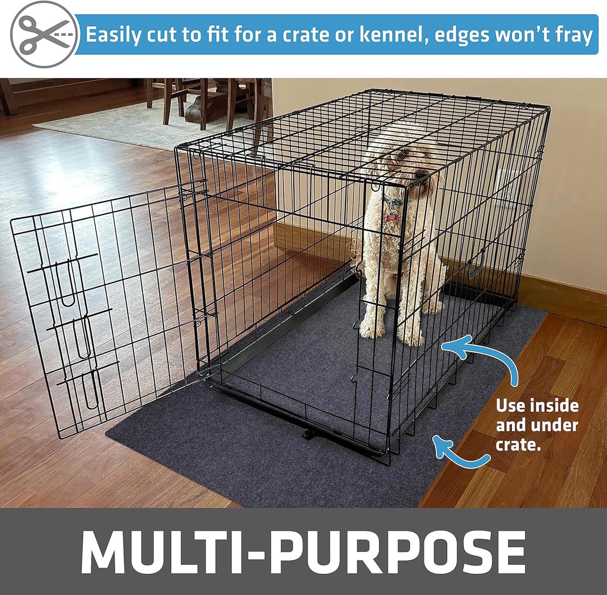 Drymate Jumbo Dog Playpen Mat (60x74), Super Absorbent, Waterproof, Slip-Resistant, Machine